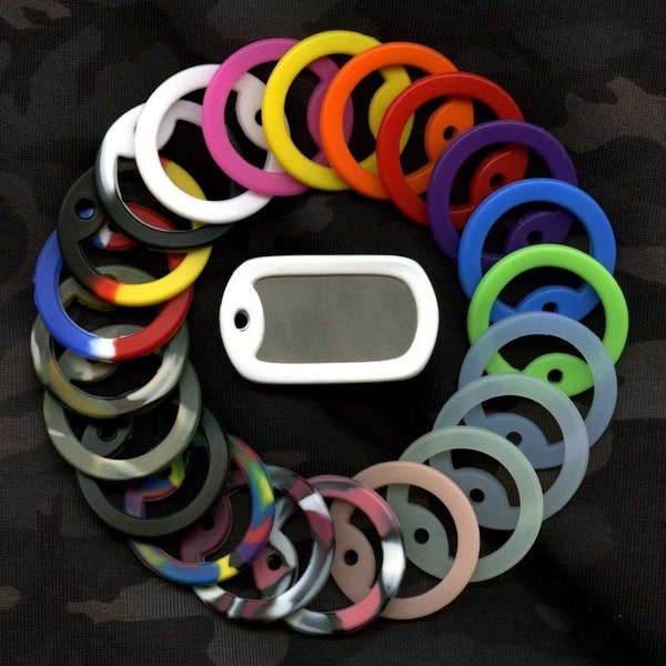 thumbnail image 2 of 100 Pack Woodland Camo Silicone Dog Tag Silencers - Military Army Rubber Ring Inserts 2 of 2