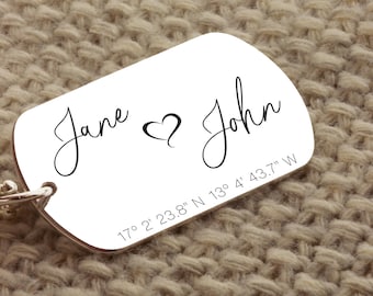 Personalized Sterling Silver Dog Tag Pendant, Laser Engraved Text
