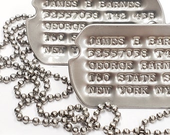 US Army Tags - WW2 Repro American Military Metal GI Dog Tag Set - Foto 10