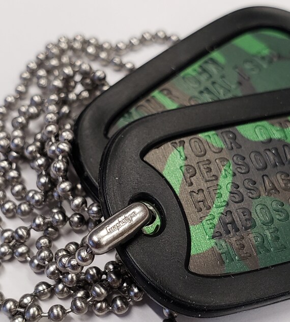 Alluminio Verde - Personalizzato / Inciso - Esercito - Militare - ID - Foto 3