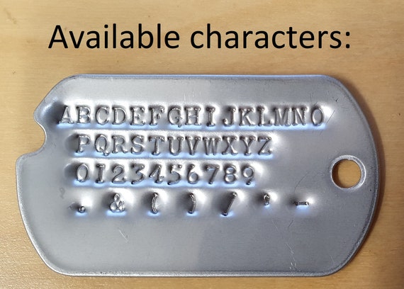 Military dog hotsell tag font