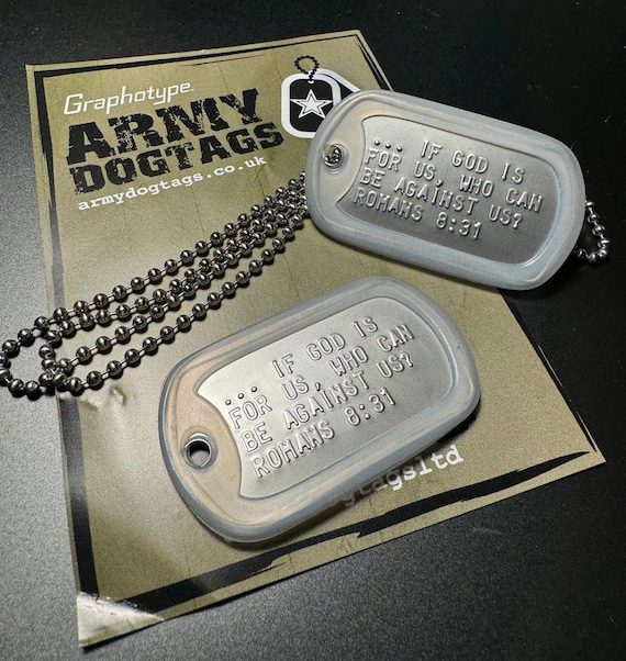 Stainless Steel US Army Dog Tag ID Set, Personalised & Embossed