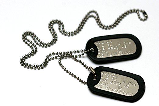 ステンレススチール製の米国陸軍ドッグタグ ID セット ステンレススチール製の米国陸軍ドッグタグ ID セット