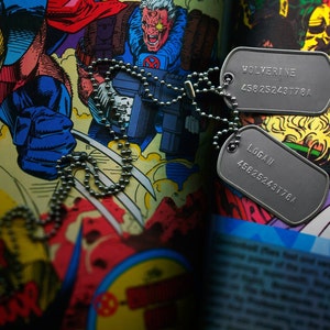 Stainless Steel US Army Dog Tag ID Set, Personalised & Embossed with Chains and Optional Coloured Silencers image 4