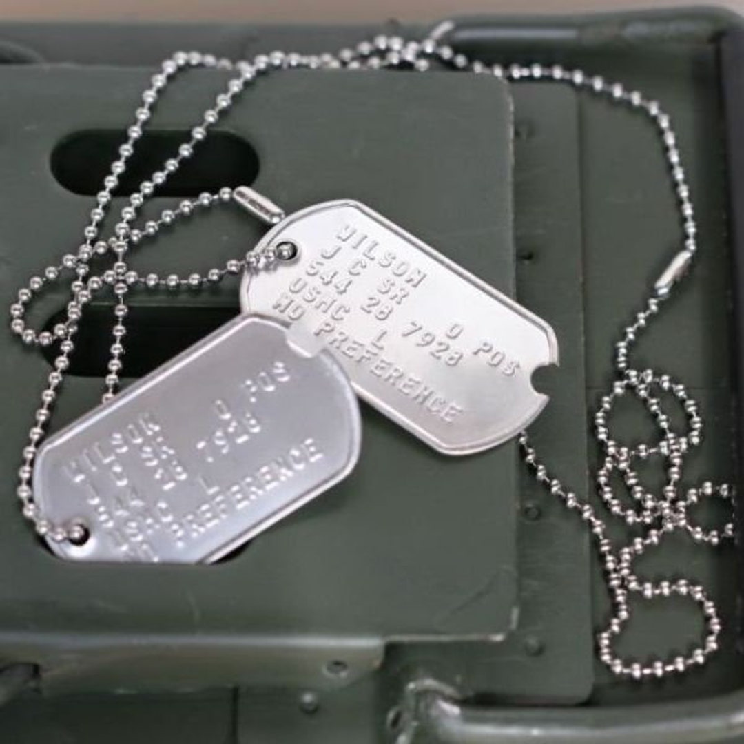  Stainless Steel Engraved Notched Military