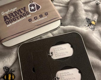 米軍 実物 ドッグタグ&チェーン WW2 米軍】WWII実物ドッグタグ（JOHNSON）2枚セット：チェーン付 - Salute