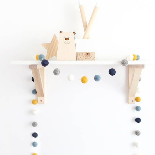 Felt Ball Garland. Pom Pom Garland. Boys Room Decor. Nursery Etsy