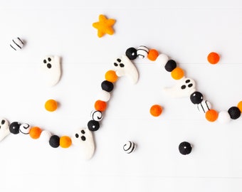 Halloween Ghost Garland - Halloween Boo Garland - Halloween party bunting decor - Halloween Party Banner