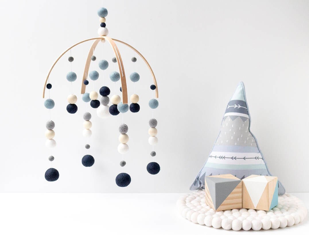 Navy Blue Baby Boy Mobile - Baby Mobile Boy - Baby Boy Nursery Mobile…