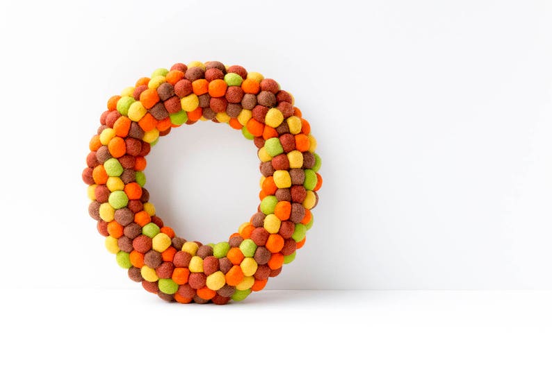 Thanksgiving Felt Ball Garland Autumn Fall Decorations Etsy