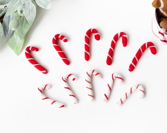 Felted Candy Canes - Christmas Candy Canes - Felt Red and White Candy Canes - Xmas Craft - Christmas DIY Crafts - Christmas Decor