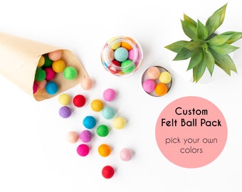 Custom Wool Felt Balls - Felt Pom Poms - Wool Balls - Wool Beads - DIY Felt Ball Garland - DIY Felt Ball Mobile - DIY Necklace