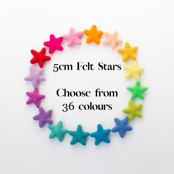 5cm Felt Star - Custom Felt Star Pack - DIY Star Garland - DIY Christmas Craft Projects - Photo props