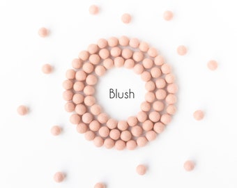 Blush Wool Felt Balls - 2.5cm Felt Pom Poms - 25mm Wool Balls - Blush Pink Felted Beads - DIY Felt Ball Garland - Baby Mobile-Craft Supplies
