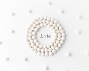 White Wool Felt Balls - 2.5cm Felt Pom Poms - 25mm Wool Balls - Felted Beads - DIY Felt Ball Garland - Baby Mobile - Craft Supplies