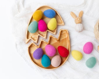 Felted Easter Eggs x 10 - Wool Felt Easter Eggs - DIY Easter - DIY Spring Decor - Felted Eggs - Rainbow Easter Eggs