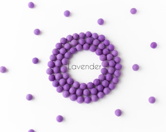 Lavender Wool Felt Balls - 2.5cm Felt Pom Poms - 25mm Wool Balls - Felted Beads - DIY Felt Ball Garland - Baby Mobile - Craft Supplies