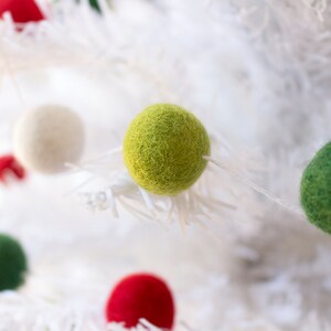 Traditional Christmas Felt Ball Garland Red and Green Christmas Garland Mantel Garland Christmas tree decor image 3