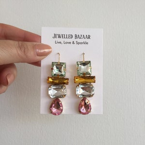 Crystal drop earrings.