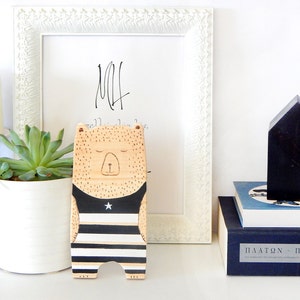 Teddy bear nursery decor. Wooden teddy bear. Nursery bear | Etsy