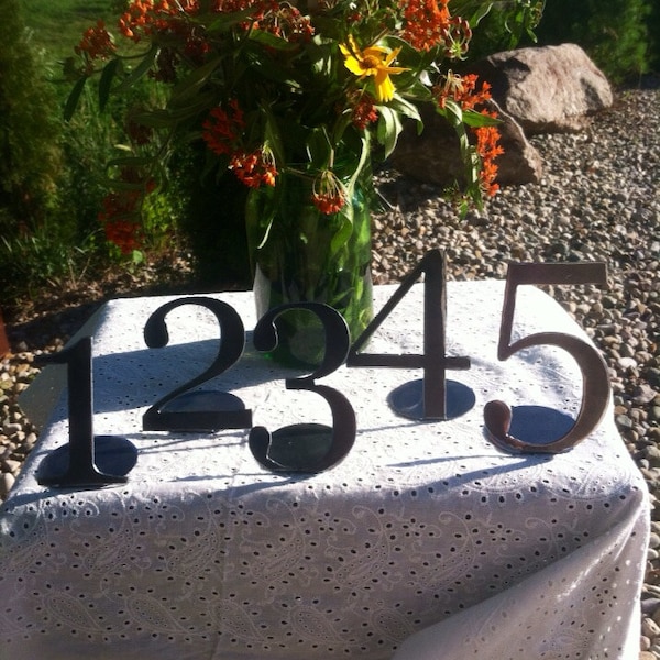 Freestanding Table numbers set of 5 metal