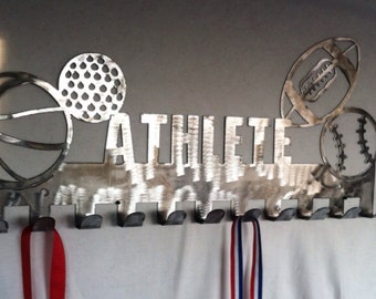 Athlete medal hanger, medal display