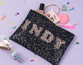 Glitter Purse - Personalised Gift for her - Personalised Make Up Bag - Wedding Gift - Bridesmaid Gift - Custom Handbag