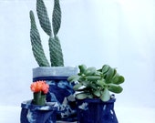 Hand made denim tie dye storage baskets