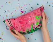 Hand Marbled Watermelon Pillow Cushion Plushie