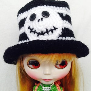 Blythe Skellington Halloween Hat - 12 inch doll