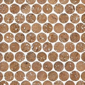 1" Cork Mosaic Tile for Floors, Walls, Bathroom, Kitchen! Penny Round Tile! Newest in Cork Flooring!