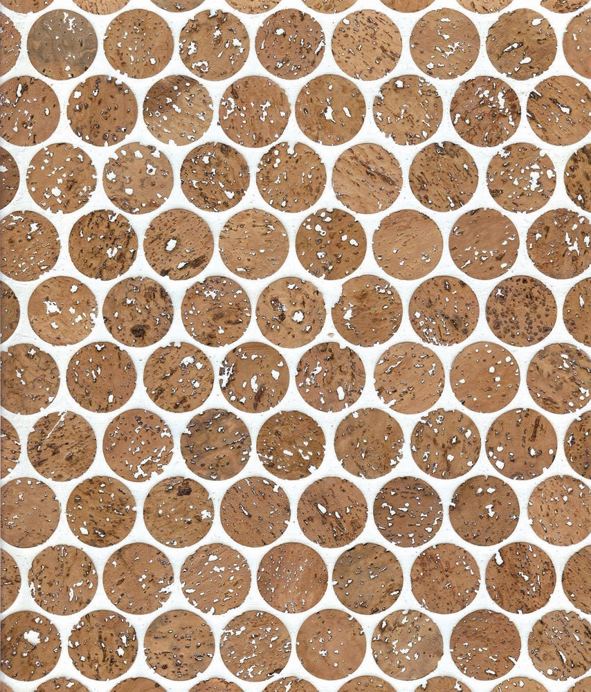 1 Cork Mosaic Tile for Floors, Walls, Bathroom, Kitchen Penny Round Tile  Newest in Cork Flooring 