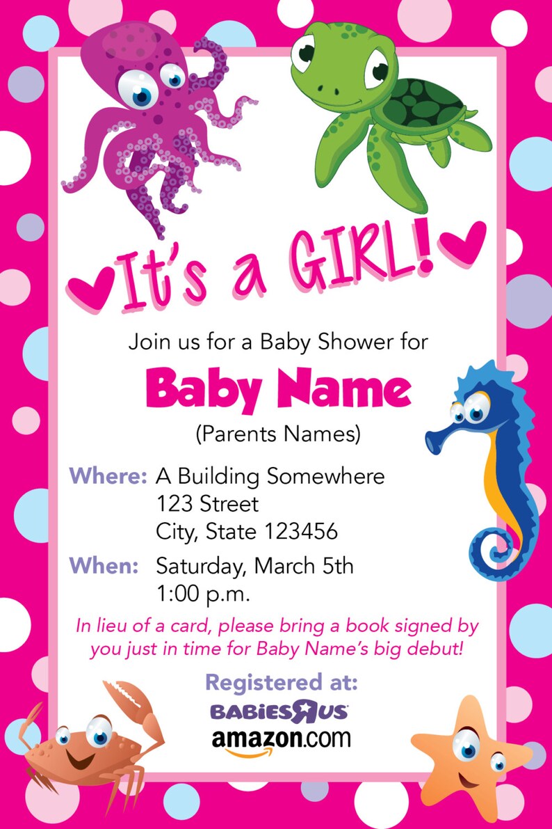 Under the Sea Baby Shower Invitation Etsy