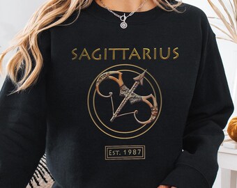 Sweatshirt mit Sternzeichen Schütze. Personalisieren Sie Geburtsdatum Shirt. Sternzeichen Pullover. Horoskop Sweatshirt Schütze Astrologie Zeichen.