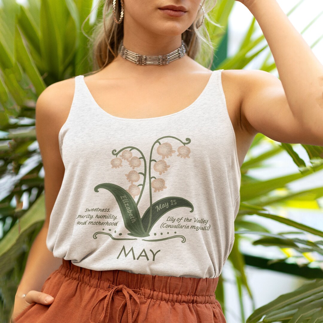 May Birth Flower Tank Top. Lily of the Valley Birth Month Flower ...
