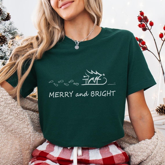 Merry and Bright Christmas Sleigh, Christmas Tree Shirt