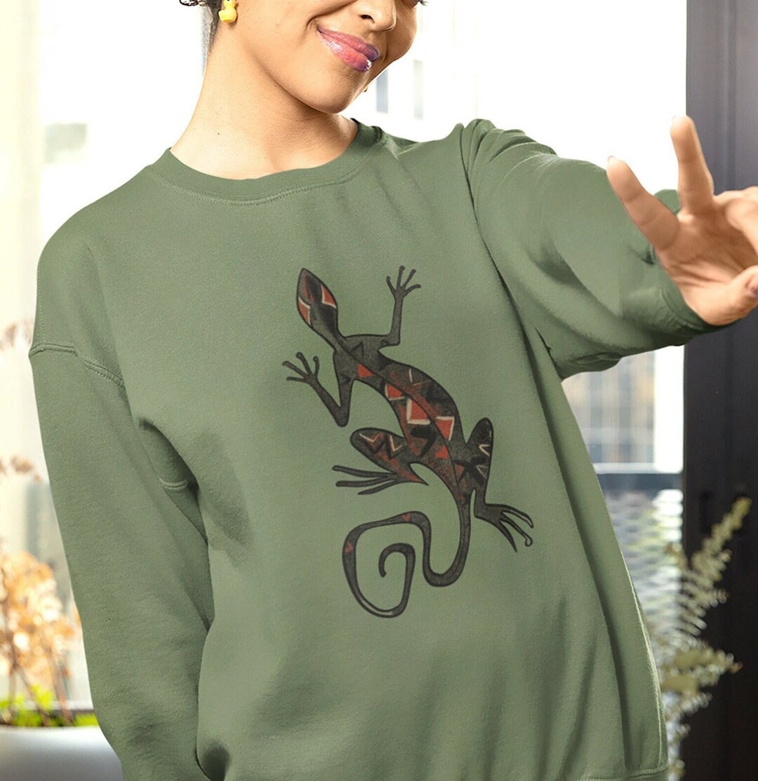 Felpa rossa e nera con motivo a Maglione tribale con