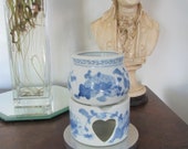 Blue, and White Porcelain Voltive Oil Burner