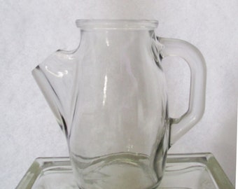 Westmoreland Glass Co Thick Clear Glass Cream Pitcher