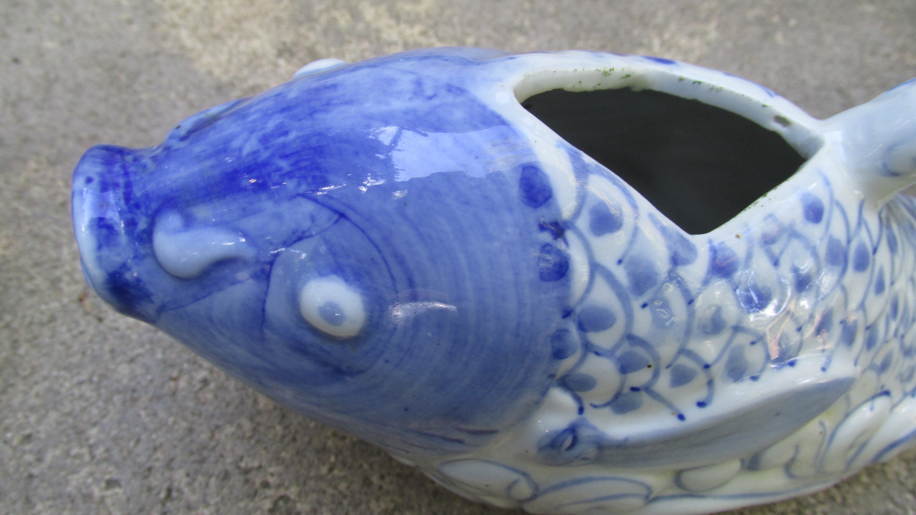 Blue & White Porcelain Ceramic Fish Vase Etsy