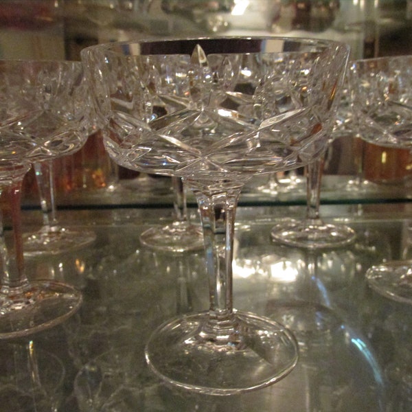 12 Gorham Lead Crystal "Gorkie Pattern" Champagne Glasses