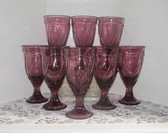 Set of 8 Noritake Purple Stemware