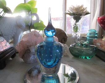 Hand Blown Glass Perfume Bottle with Dauber & Controlled Bubbles