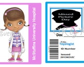 Items similar to Doc McStuffins Inspired ID Badge - Customizable on Etsy