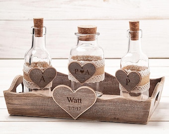 Sand Ceremony Set Wedding Unity Sand Ceremony Unity Sand Set Rustic Personalized Wedding Unity Ceremony Set Unity Sand Holder Wedding Unity