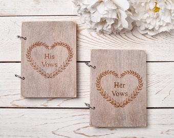 Customized Vow Books for Wedding or Vow Renewal, Kraft Vow Book, Rustic Vow Notebooks, His Hers Vows Book, Wedding Promise Book Handmade