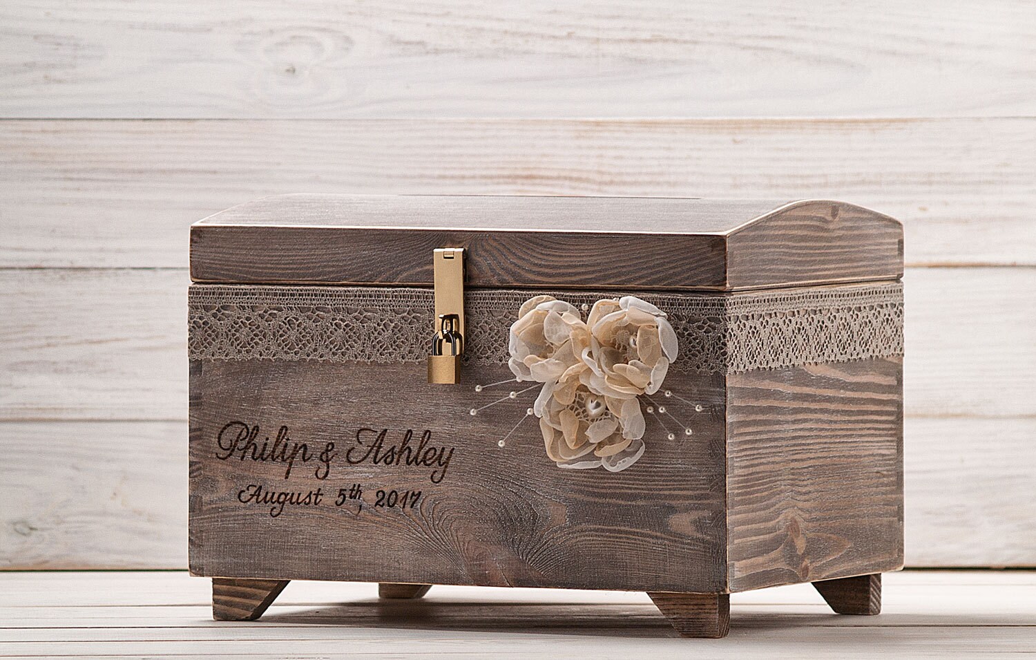 Wedding Money Box With a Lock Key Keepsake Chest Custom Wooden Etsy