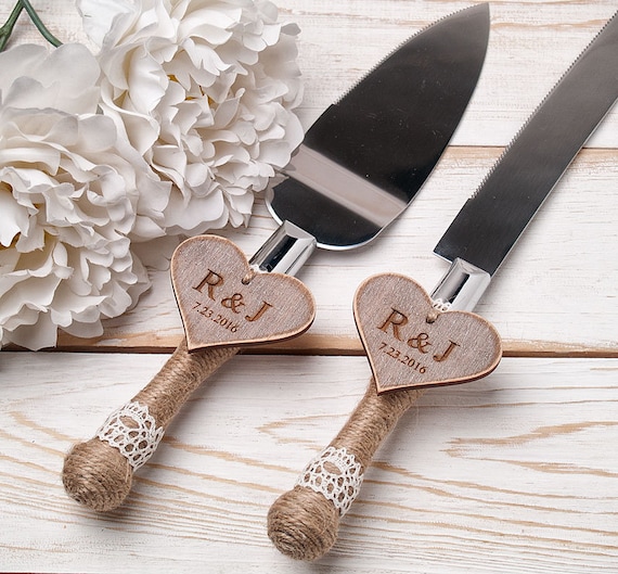 Cake Serving Set Rustic Wedding Cake Cutting Set Wedding Cake