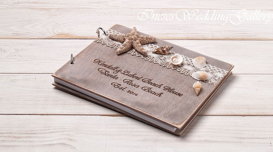 Beach Wedding Guest Book Nautical Wedding Custom Guest Book Etsy