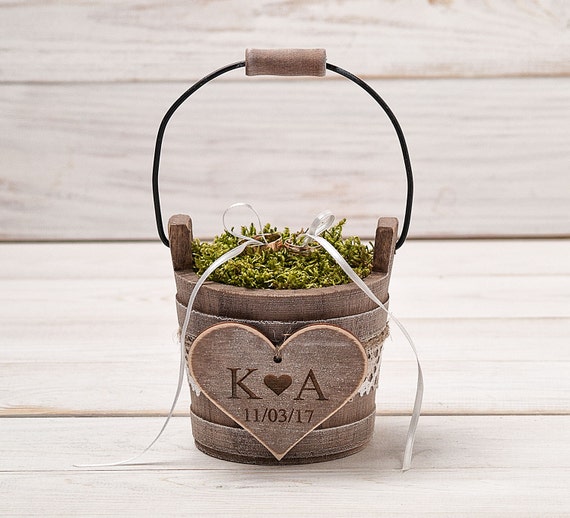 Ring Pillow Moss Alternative Ring Bearer Box Pillow Wedding Etsy